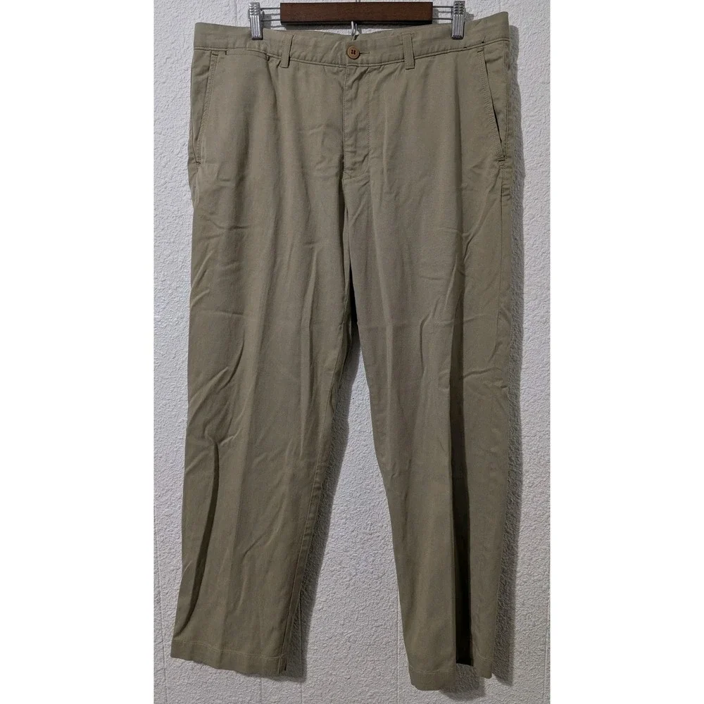 Tommy Bahama Boracay Flat Front Chino Pants Mens 36x30 Beige Stretch